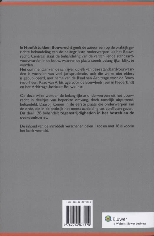 Achterkant van Tegenstrijdigheden in bestek en overeenkomst