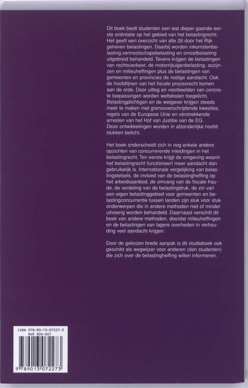 Achterkant van Belastingrecht in hoofdlijnen