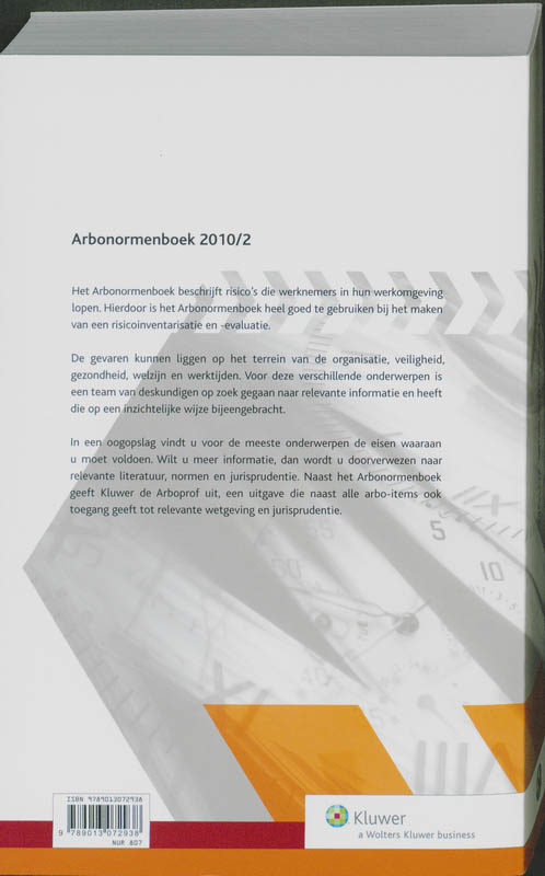 Achterkant van Arbonormenboek 2010/2