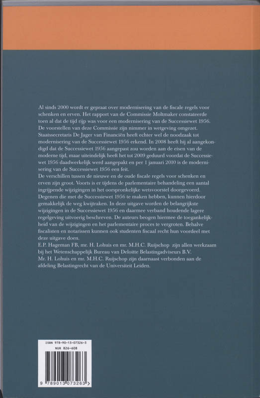 Achterkant van De herziene Successiewet 1956