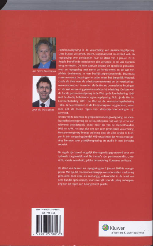 Achterkant van Pensioenwetgeving