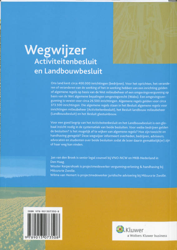 Achterkant van Activiteitenbesluit en Landbouwbesluit 2010-2011