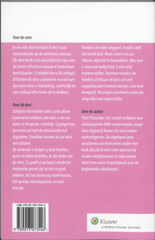 Achterkant van Schrijven met beloftes