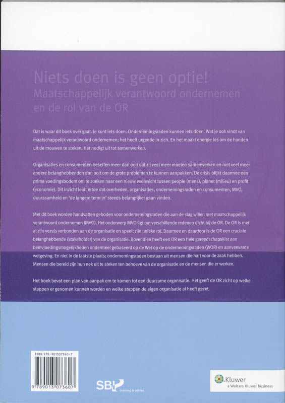 Achterkant van Niets doen is geen optie
