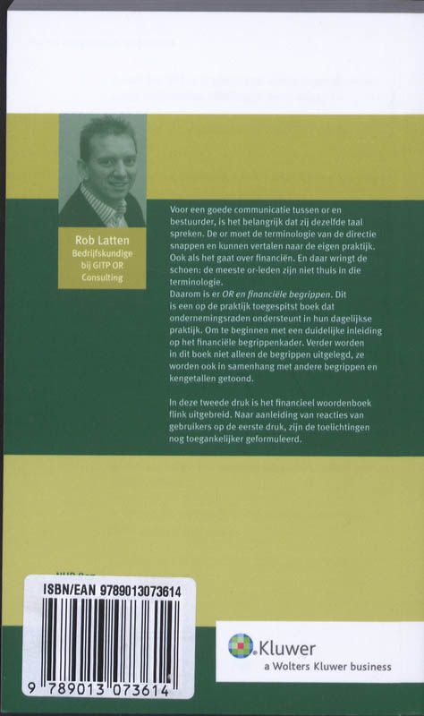 Achterkant van OR en financiële begrippen