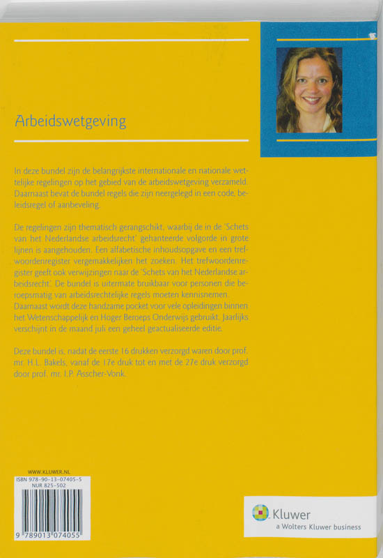 Achterkant van Arbeidswetgeving 2010/2011