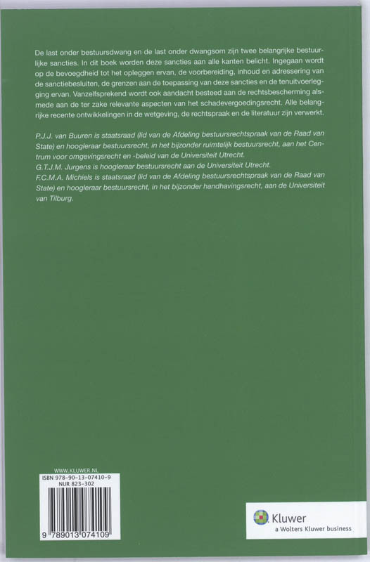 Achterkant van Bestuursdwang en dwangsom
