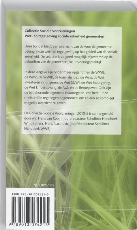 Achterkant van Collectie Sociale Voorzieningen