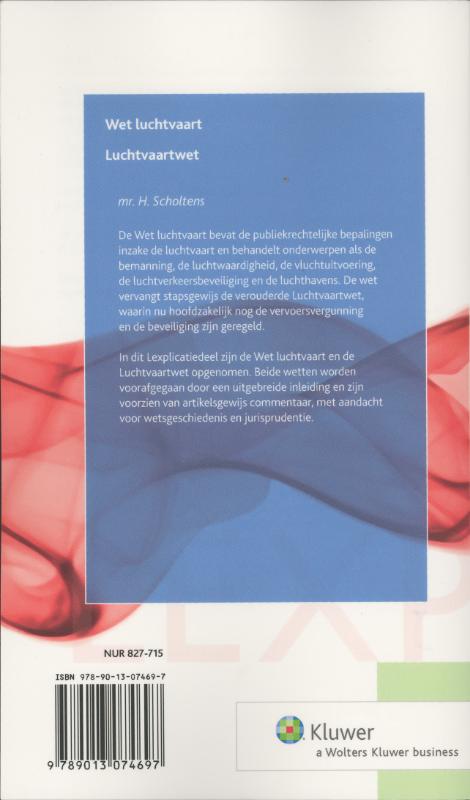 Achterkant van Wet Luchtvaart/Luchtvaartwet