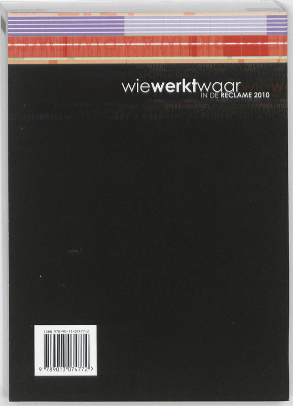 Achterkant van Wie werkt waar in de reclame 2010