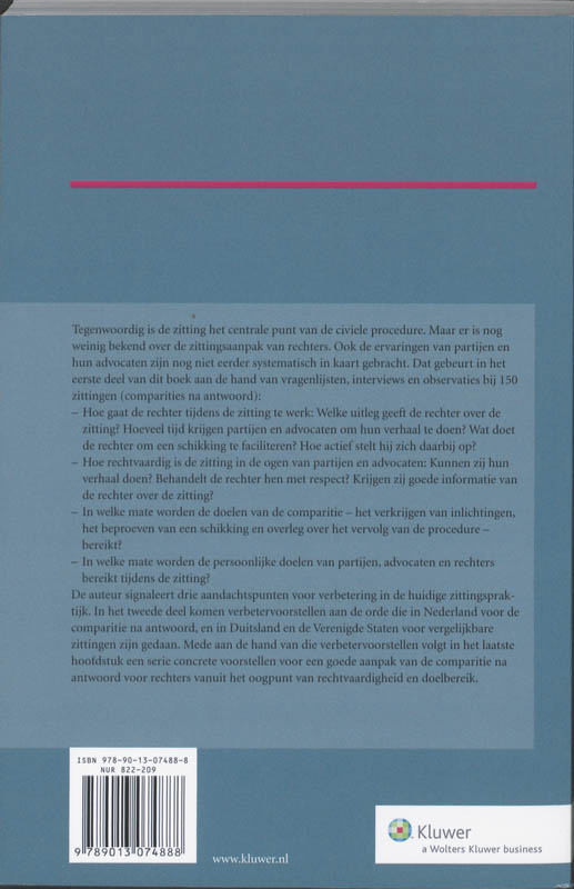 Achterkant van De civiele zitting centraal: informeren, afstemmen en schikken