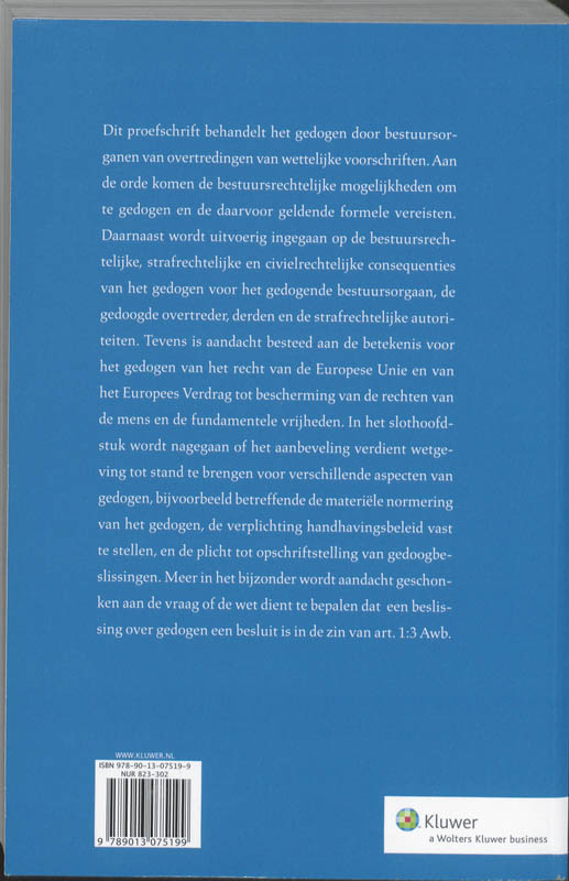 Achterkant van Gedogen door bestuursorganen