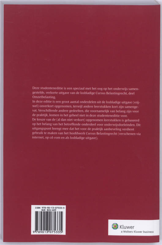 Achterkant van Studenteneditie