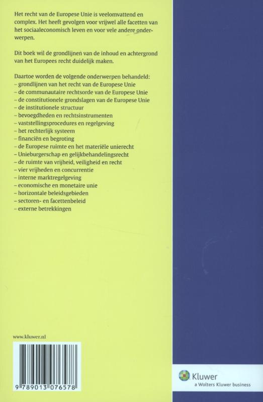 Achterkant van Grondlijnen van Europees recht