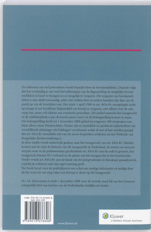 Achterkant van Het inzagerecht