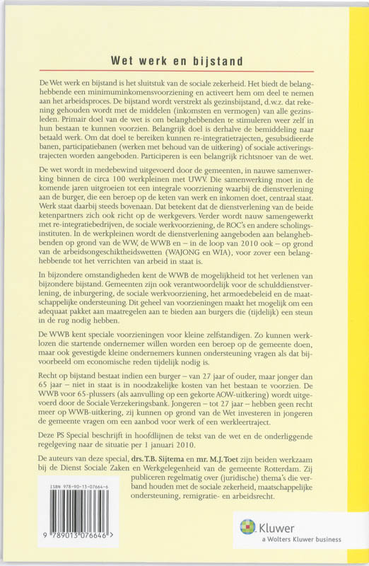 Achterkant van Wet Werk en Bijstand