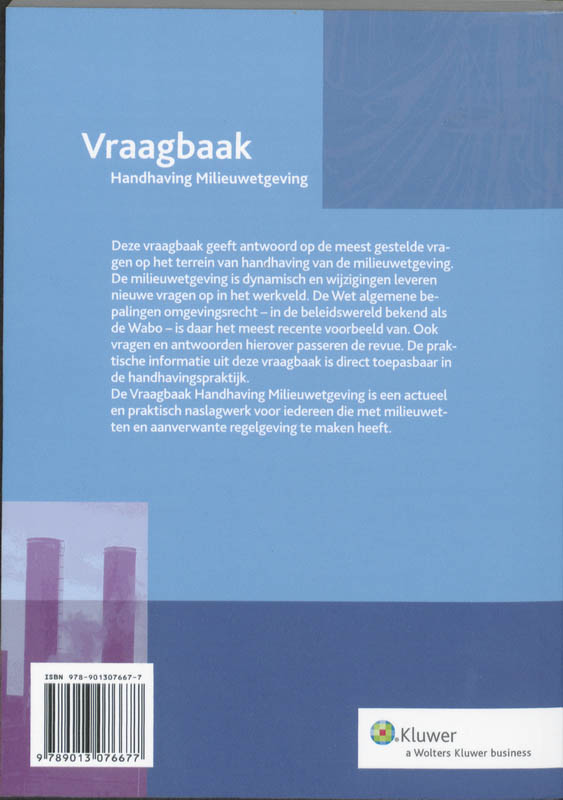 Achterkant van Vraagbaak handhaving milieuwetgeving 2011