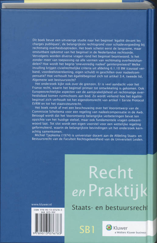 Achterkant van Nadeelcompensatie op basis van het égalitébeginsel