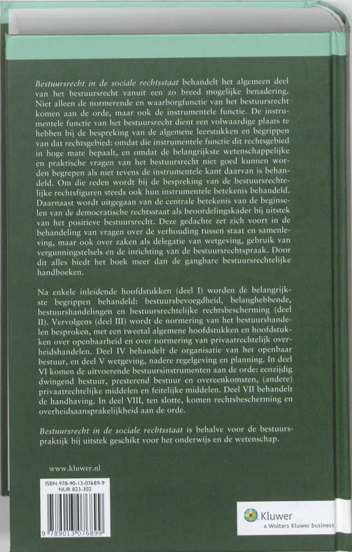 Achterkant van Bestuursrecht in de sociale rechtsstaat