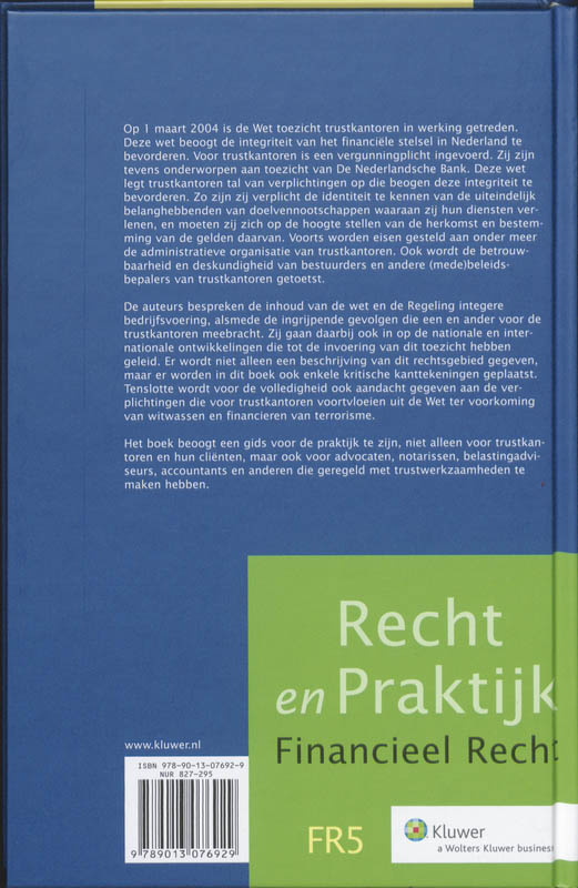 Achterkant van Toezicht trustkantoren in Nederland