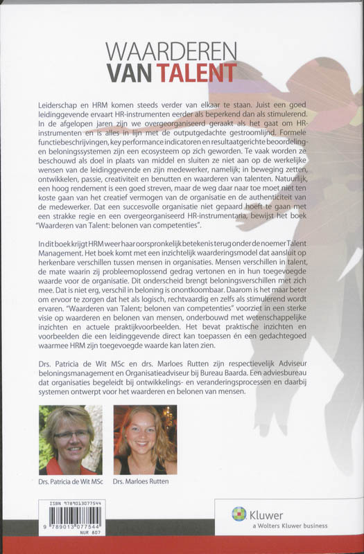 Achterkant van Waarderen van talent