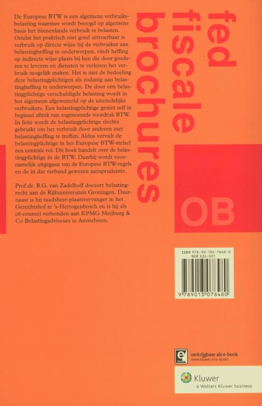 Achterkant van Belastingplichtige in de BTW