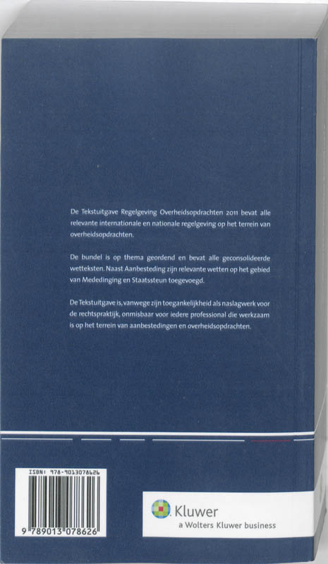 Achterkant van Regelgeving Overheidsopdrachten