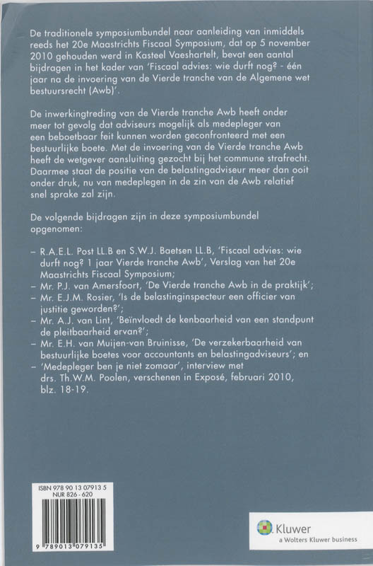 Achterkant van Fiscaal advies: wie durft nog?