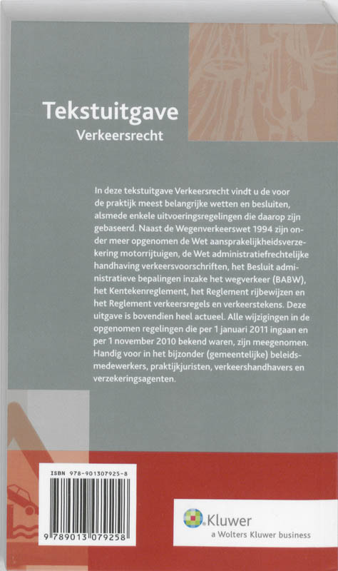 Achterkant van Verkeersrecht 2011