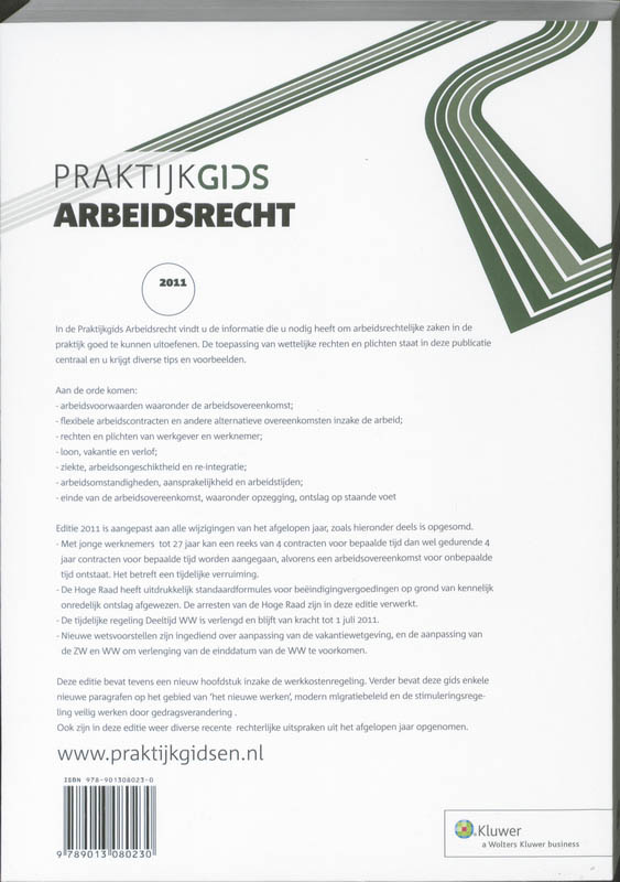 Achterkant van Arbeidsrecht 2011