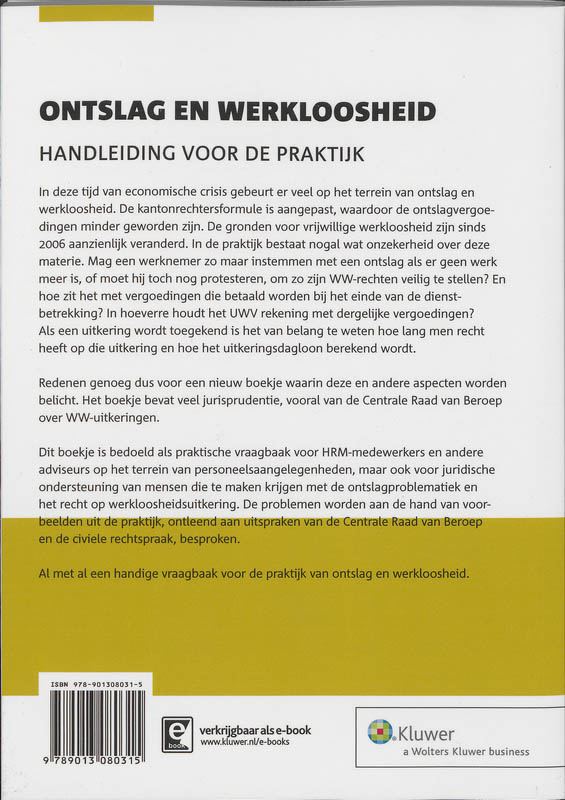 Achterkant van Ontslag en werkloosheid
