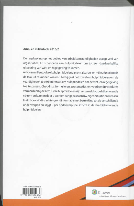 Achterkant van Arbo- en milieutools 2010/2