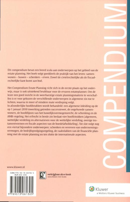 Achterkant van Compendium estate planning