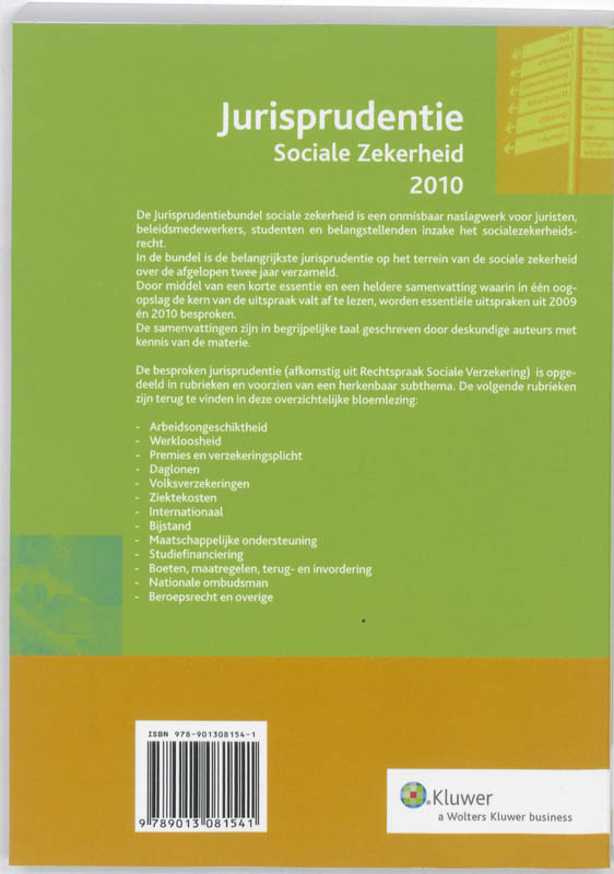 Achterkant van Sociale Zekerheid 2009/2010