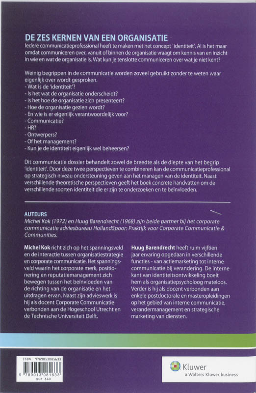 Achterkant van De zes kernen van een organisatie