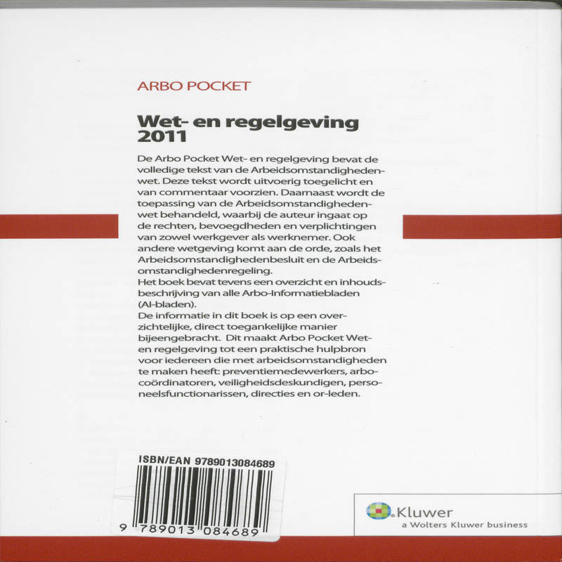 Achterkant van Arbopocket 2011