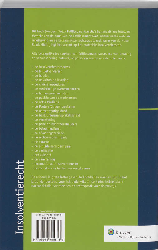 Achterkant van Insolventierecht