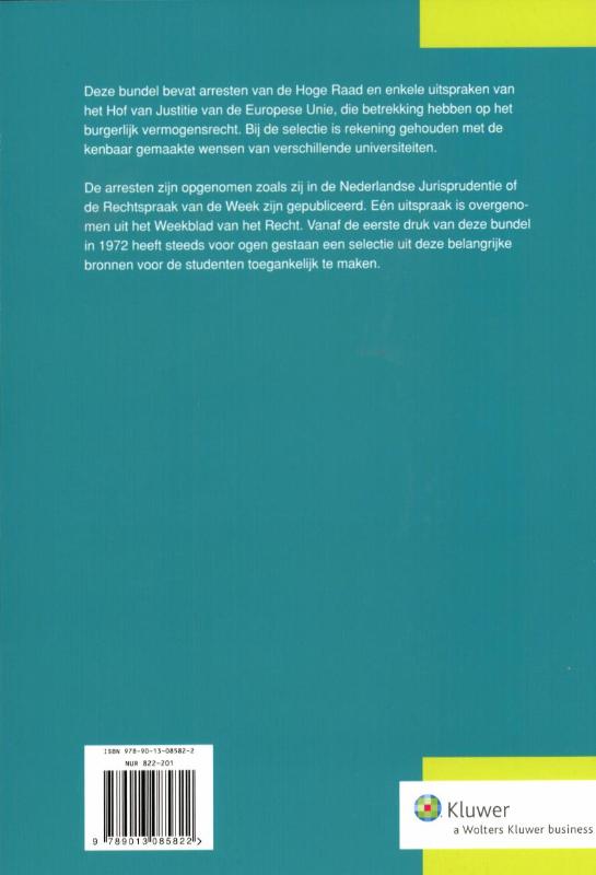 Achterkant van Arresten burgerlijk recht