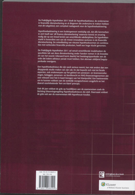Achterkant van Praktijkgids Hypotheken 2011