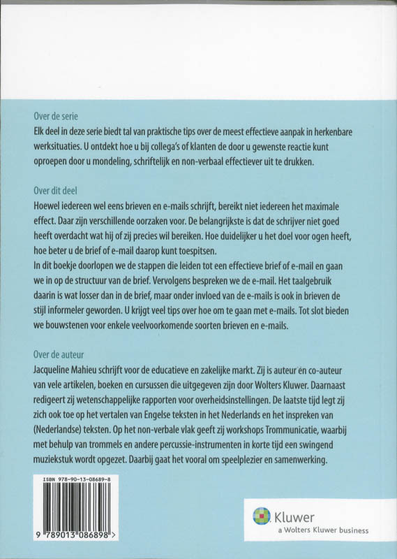 Achterkant van Zakelijke brieven en e-mails schrijven