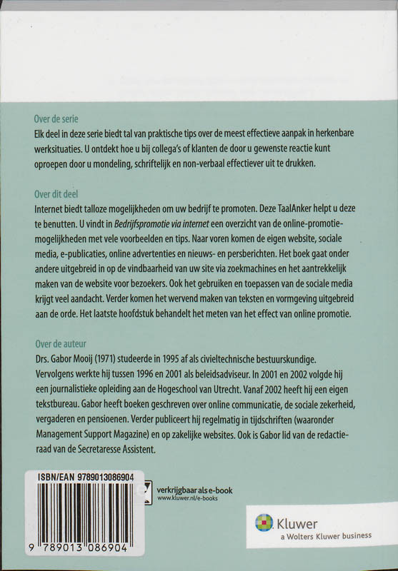 Achterkant van Bedrijfspromotie via internet