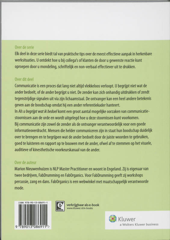 Achterkant van Als u begrijpt wat ik bedoel