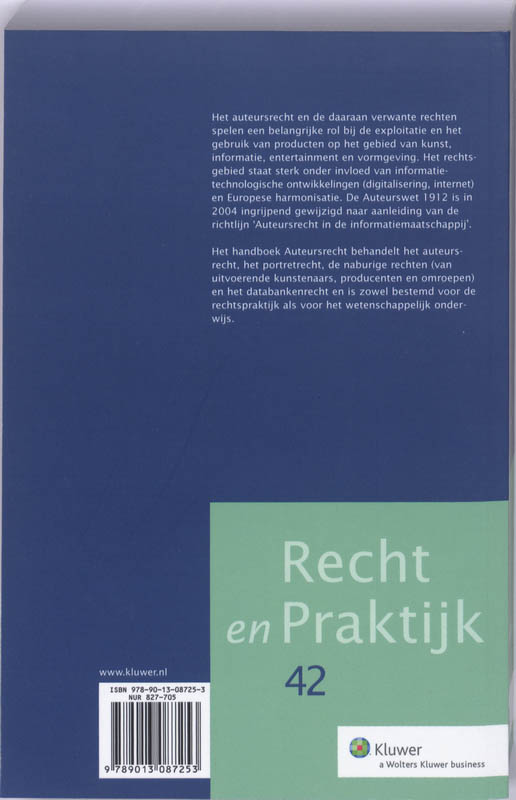 Achterkant van Auteursrecht Studenteneditie