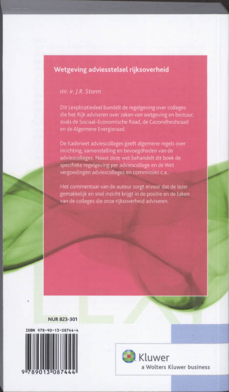 Achterkant van Wetgeving adviesstelsel rijksoverheid