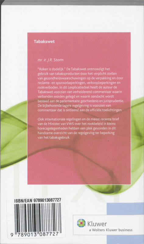 Achterkant van Tabakswet