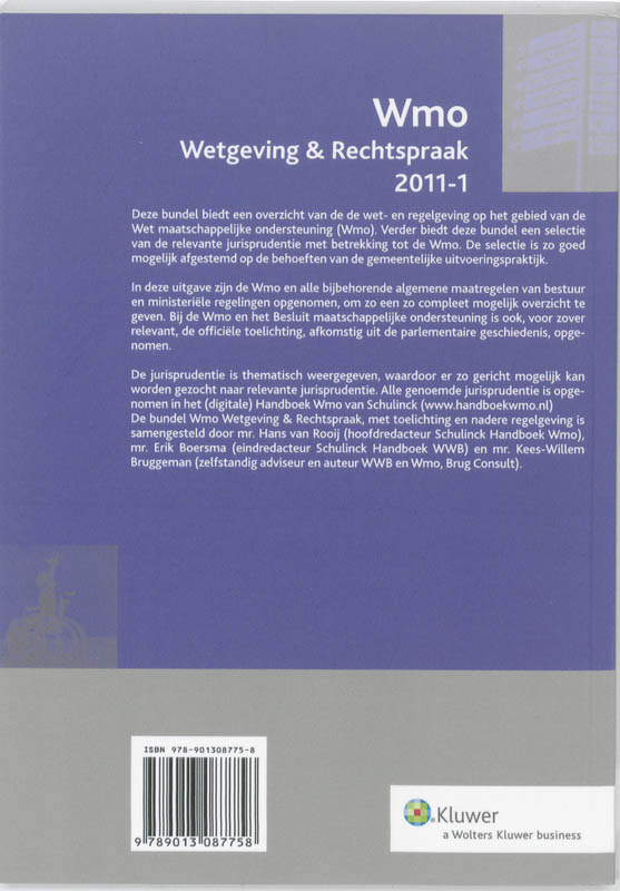 Achterkant van Wmo Wetgeving & Rechtspraak, 2011-001