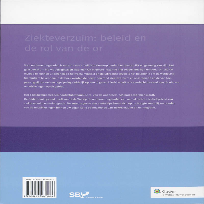 Achterkant van Ziekteverzuim: beleid en de rol van de or