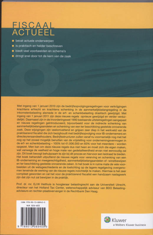 Achterkant van Bedrijfsopvolging voor de IB-ondernemer en DGA in 2010