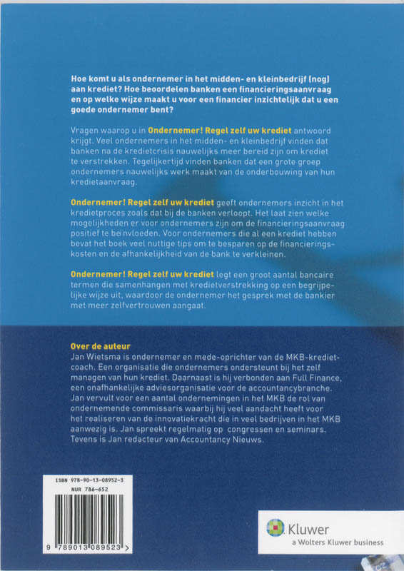 Achterkant van Ondernemer! Regel zelf uw krediet