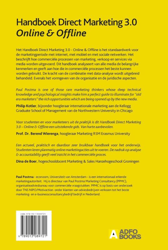 Achterkant van Handboek Direct Marketing 3.0